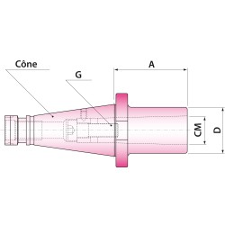 Douille de réduction avec vis intérieure DIN2080 SA 30