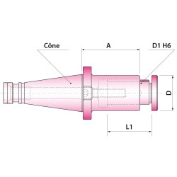 Porte-fraise à piston coulissant DIN2080 SA40