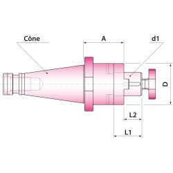 Porte fraise combiné double usage DIN2080 SA30