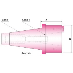 Douille de réduction cône/cône avec vis DIN2080 SA40