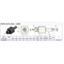 P/O motorisé VDI TOEM Baruffaldi axial carré