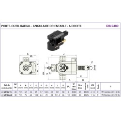 P/O motorisé VDI DIN5480 radial angulaire orientable à droite