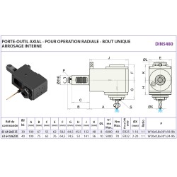 P/O motorisé VDI DIN5480 radial - bout unique - arrosage interne