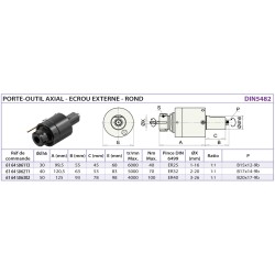 P/O motorisé VDI DIN5482 axial rond - écrou externe