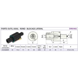 P/O motorisé VDI DIN5482 axial rond - blocage latéral