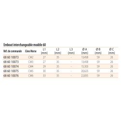 Embout interchangeable modèle 60 - coffret GT-AS